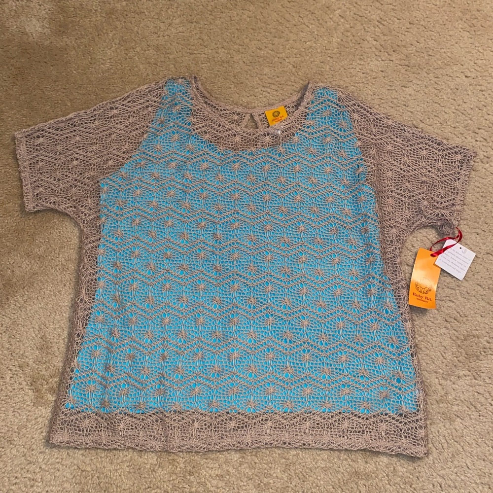 🍂♦️NWT Ruby Rd. Woman Netted Layered Top🍂 - Picture 9 of 10